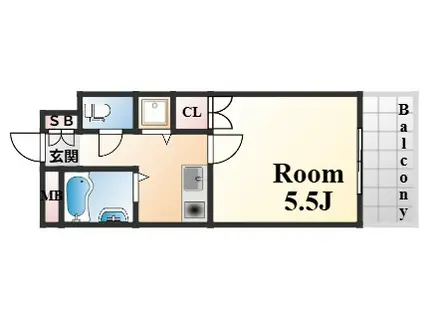 ウェックス(1K/4階)の間取り写真