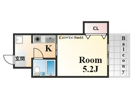 メゾン三宮(1K/3階)の間取り写真