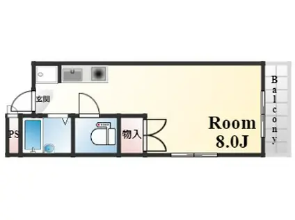 メゾンセルヴァン(1K/1階)の間取り写真
