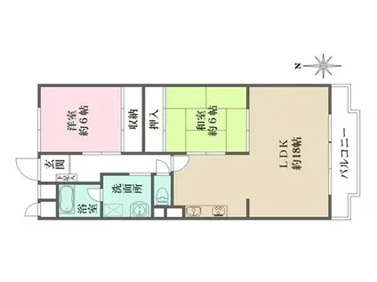 御影野村ハイツ(2LDK/3階)の間取り写真