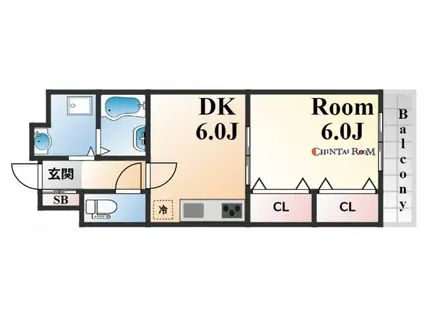 コスタレイ神戸三宮(1DK/5階)の間取り写真
