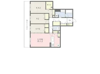 シャーメゾングレイス芦屋(3LDK/3階)の間取り写真