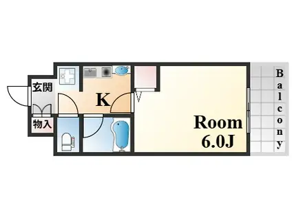 エステムコート神戸・県庁前(1K/11階)の間取り写真