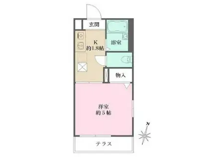 メゾン・ボナール(1K/1階)の間取り写真