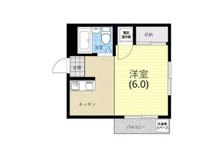 ルペール高見(ワンルーム/1階)の間取り写真