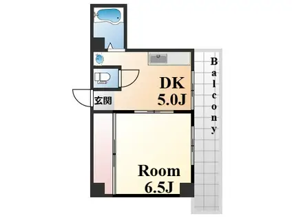 グリーンハイツ中原(1DK/2階)の間取り写真