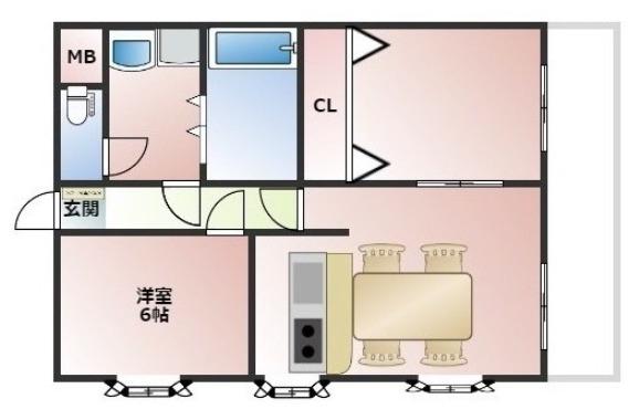 ソレイユ六甲(2LDK/3階)の間取り写真