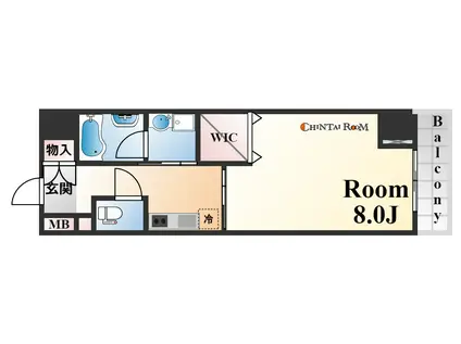 神戸ボナールレジデンス(1K/4階)の間取り写真