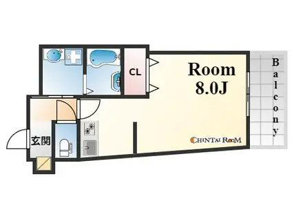 エムズグランデみなと元町(1K/11階)の間取り写真