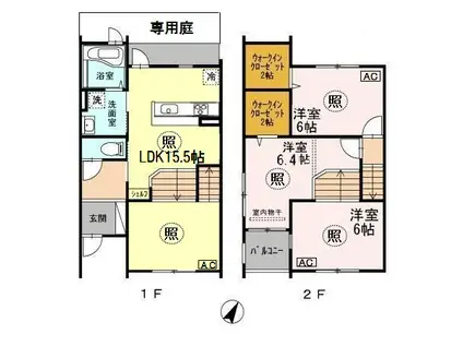 コージィコート1(3LDK/1階)の間取り写真