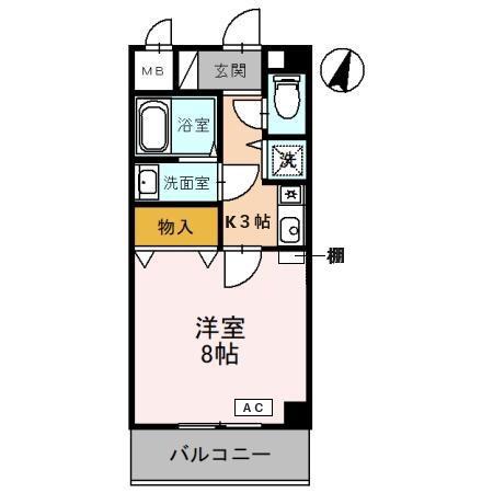 ドール魚崎(1K/3階)の間取り写真
