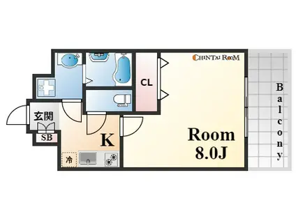 レジデンス三宮ライン(1K/3階)の間取り写真