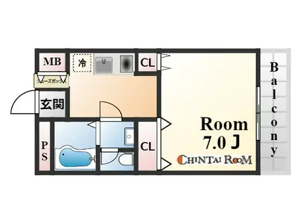 ロンフルーヴ深江(1K/2階)の間取り写真