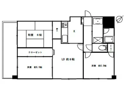 本山アネックス(3LDK/2階)の間取り写真