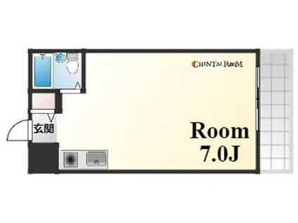 エルレーヴ魚崎(ワンルーム/2階)の間取り写真