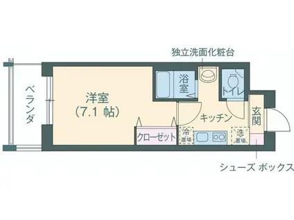 レジディア神戸ポートアイランド サウス・センター(1K/8階)の間取り写真
