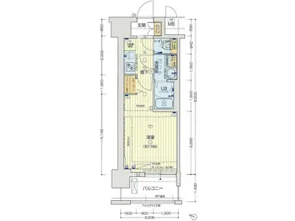 セオリー神戸グルーブ(1K/8階)の間取り写真