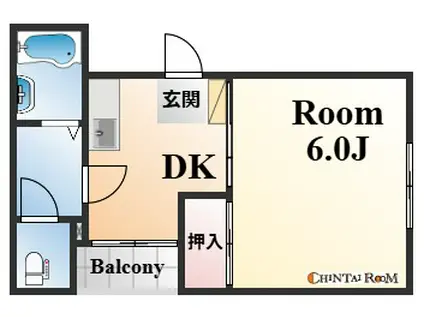 エルパラッツォ新神戸(ワンルーム/6階)の間取り写真