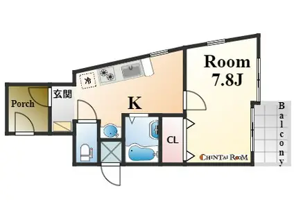 エステムコート新神戸エリタージュ(1DK/4階)の間取り写真