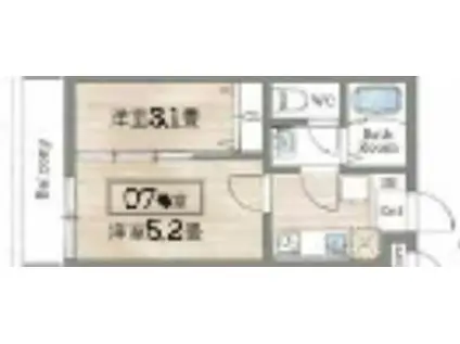 BASE青木(1DK/3階)の間取り写真