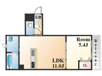 ホワイトメゾン御影中町(1LDK/3階)の間取り写真