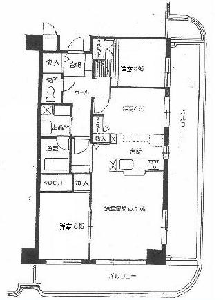 カサセルバ甲南山手(3LDK/11階)の間取り写真