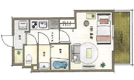 GP神戸ステーション(1K/4階)の間取り写真