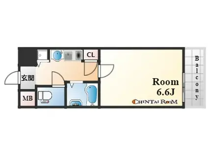 ロイヤルヒル神戸三宮Ⅱ(1K/7階)の間取り写真