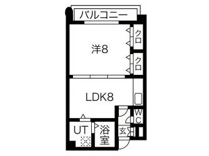 フォルム芦屋アヴァンセ(1DK/3階)の間取り写真
