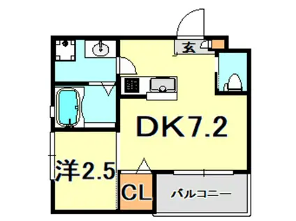 ワコーレヴィータ篠原南町(1DK/3階)の間取り写真