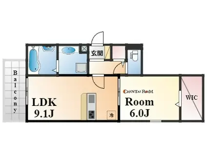 グレイスコート御影中町(1LDK/2階)の間取り写真