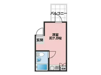 アヴァンティ春日野(ワンルーム/1階)の間取り写真