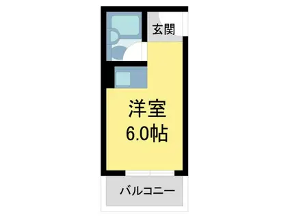 シティプラザ芦屋(ワンルーム/1階)の間取り写真