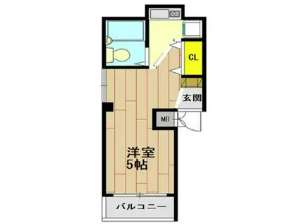 中山手ロイヤルマンション(ワンルーム/1階)の間取り写真