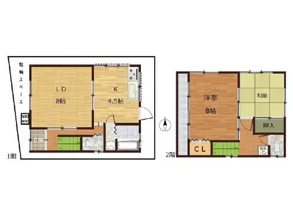 阪神電鉄本線 大石駅 徒歩4分 2階建 築29年(2LDK)の間取り写真