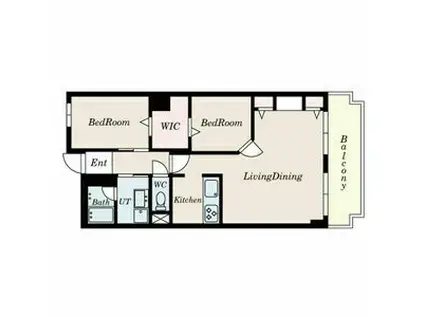 グランドビスタ北野(2LDK/6階)の間取り写真