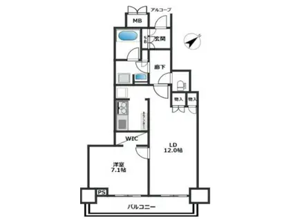 アーバンライフ神戸三宮ザ タワー(1LDK/19階)の間取り写真