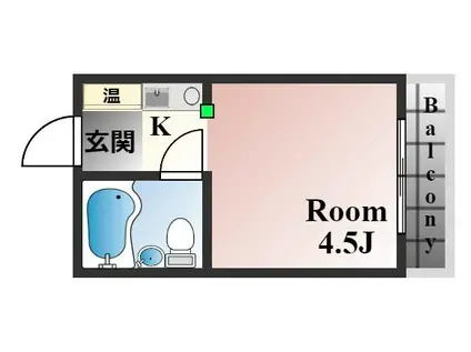 モンティーヌ新在家(1K/10階)の間取り写真