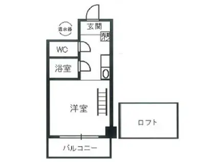 北野ダイヤハイツ(1K/7階)の間取り写真