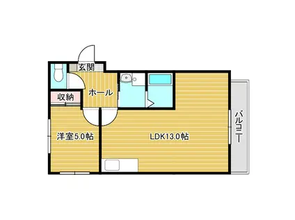 リビング清水町(1LDK/2階)の間取り写真