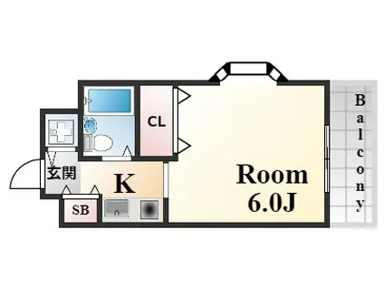 ダンディライオン灘(1K/7階)の間取り写真