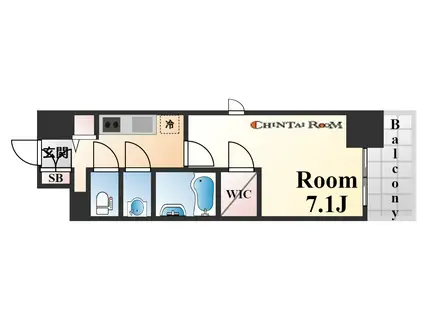 エスリード神戸三宮ラグジェ(1K/3階)の間取り写真