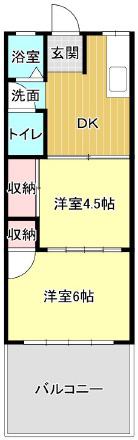 エルパラッツォ本山南(2DK/1階)の間取り写真