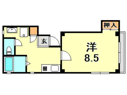 ティアラ(1DK/2階)の間取り写真