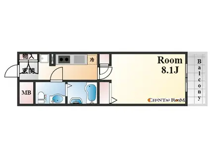 トルチェ元町山手(1K/7階)の間取り写真