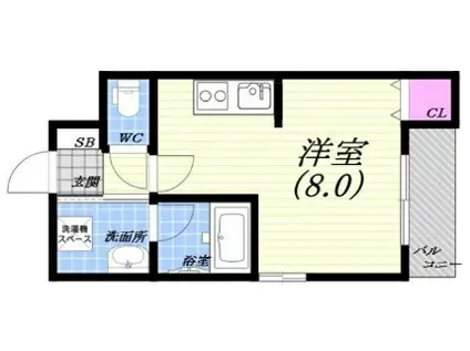 コンフォート二宮(1K/4階)の間取り写真