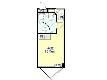 北野町パークハイツ(1K/4階)の間取り写真