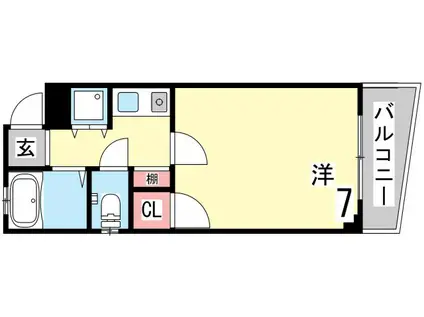 BERG(1K/3階)の間取り写真