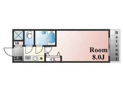 テレサエンバシ(1K/2階)の間取り写真