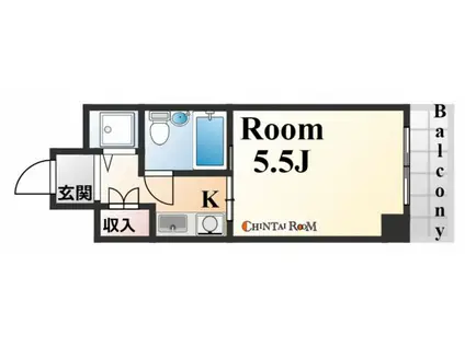 カサベラ岡本(1K/2階)の間取り写真